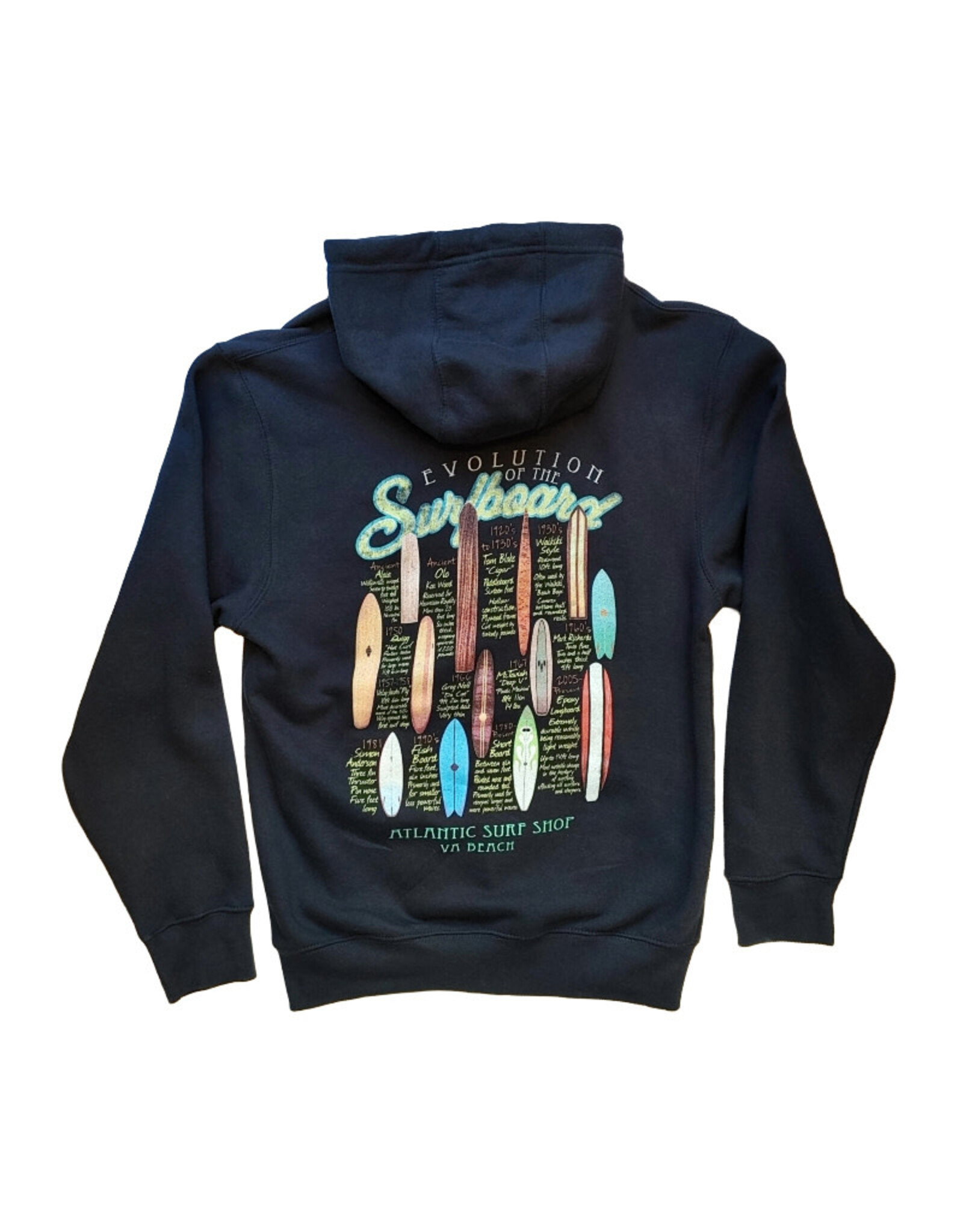 Atlantic Surf Co Atlantic Surf Surfboard Evolution Zip Up Hoodie Navy