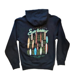 Atlantic Surf Co Atlantic Surf Surfboard Evolution Zip Up Hoodie Navy