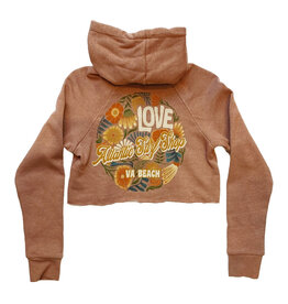 Atlantic Surf Co Atlantic Surf Floral Love Crop Hoodie Dusty Rose