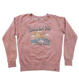Atlantic Surf Co Atlantic Surf Landscape Ladies Crew Fleece Vintage Rose