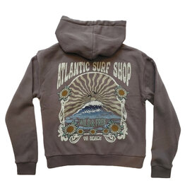 Atlantic Surf Co Atlantic Surf Wild & Free Crop Zip Hoodie Grey