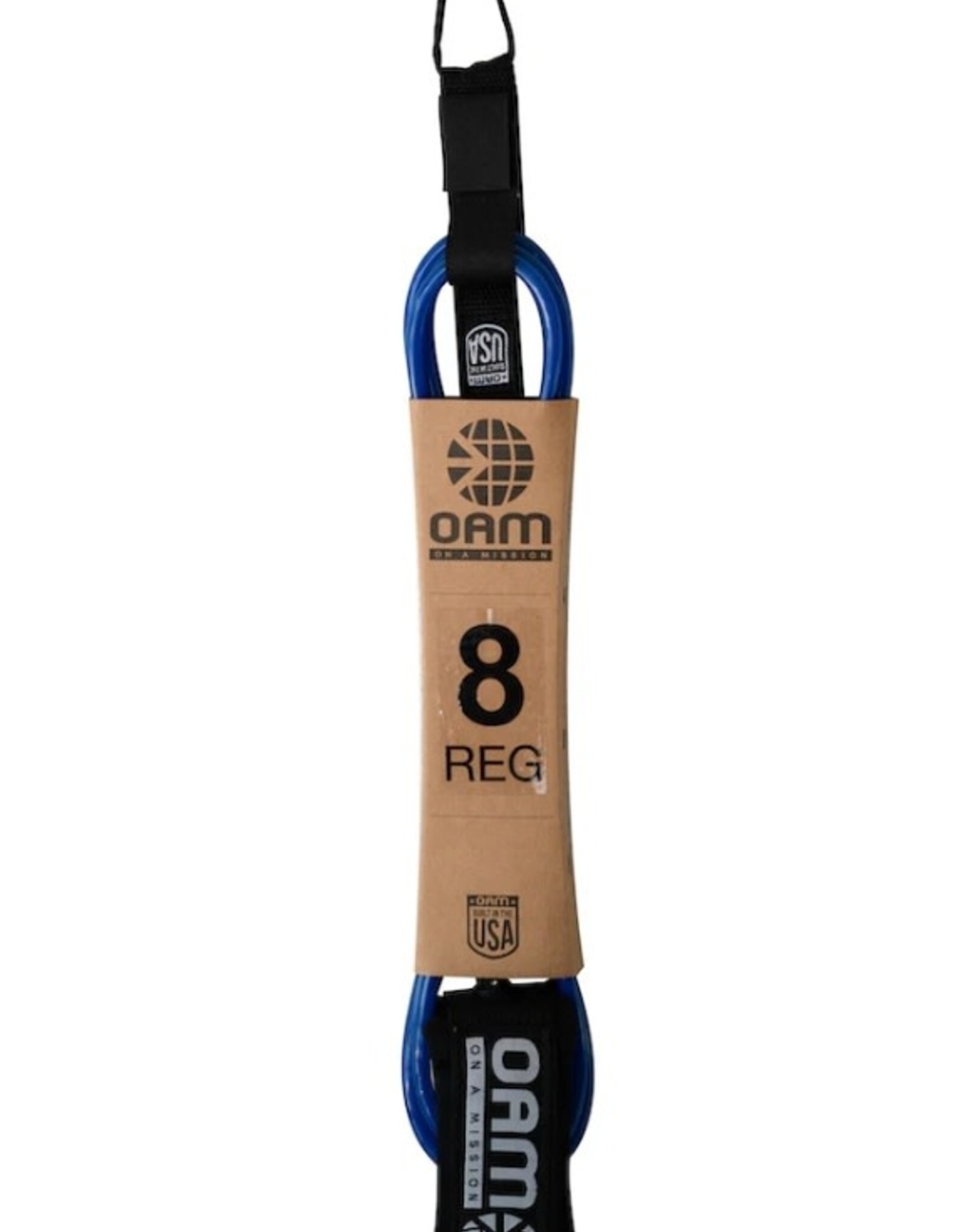 OAM OAM Surfboard Leash Regular 8'0" Blue Built in USA