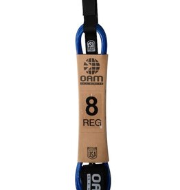 OAM OAM Surfboard Leash Regular 8'0" Blue Built in USA
