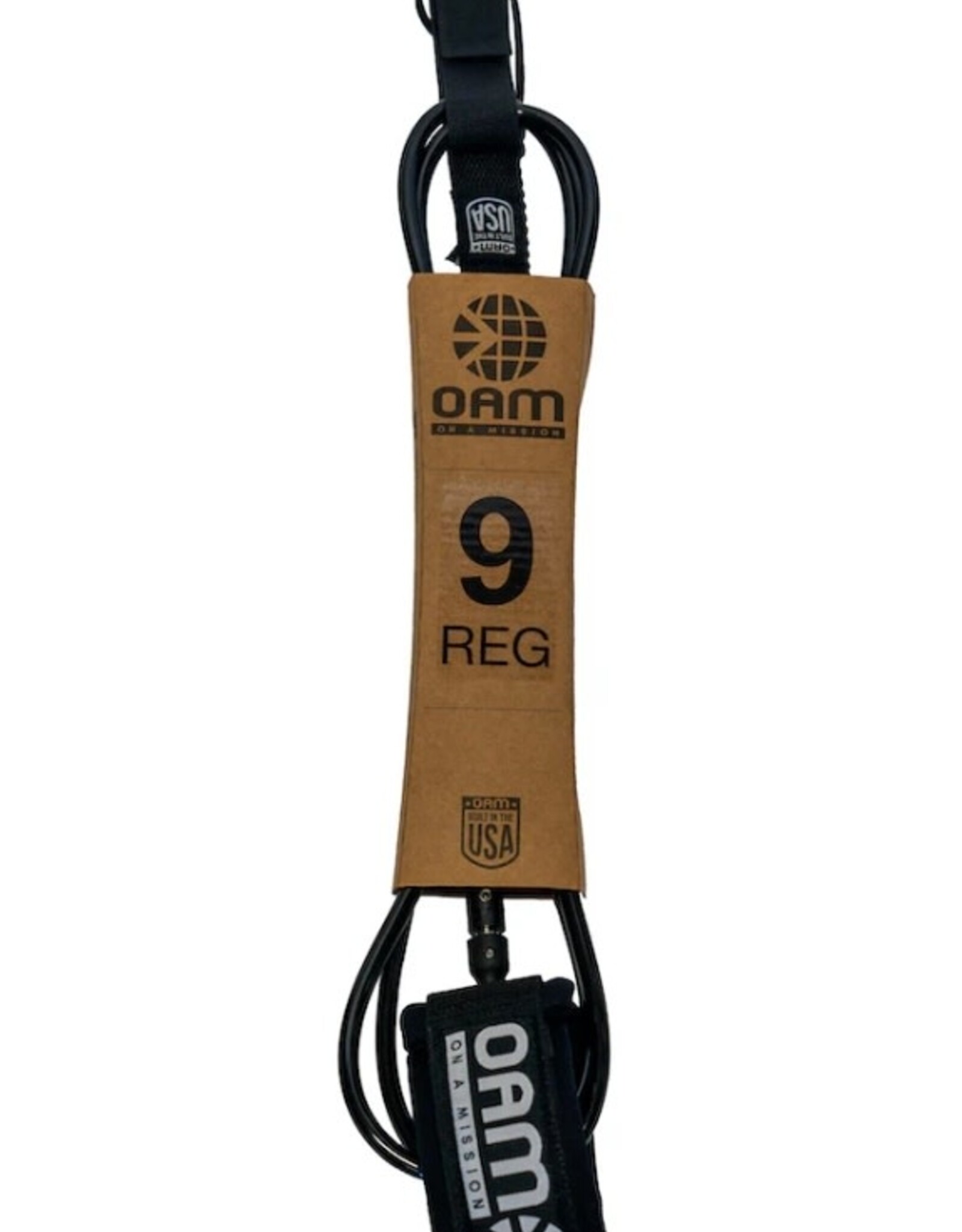OAM OAM Surfboard Leash Regular 9'0" Black Built in USA