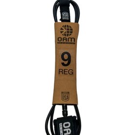 OAM OAM Surfboard Leash Regular 9'0" Black Built in USA