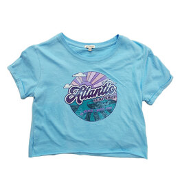 Atlantic Surf Co Atlantic Surf Retro Sunrise Crop T-shirt Blue
