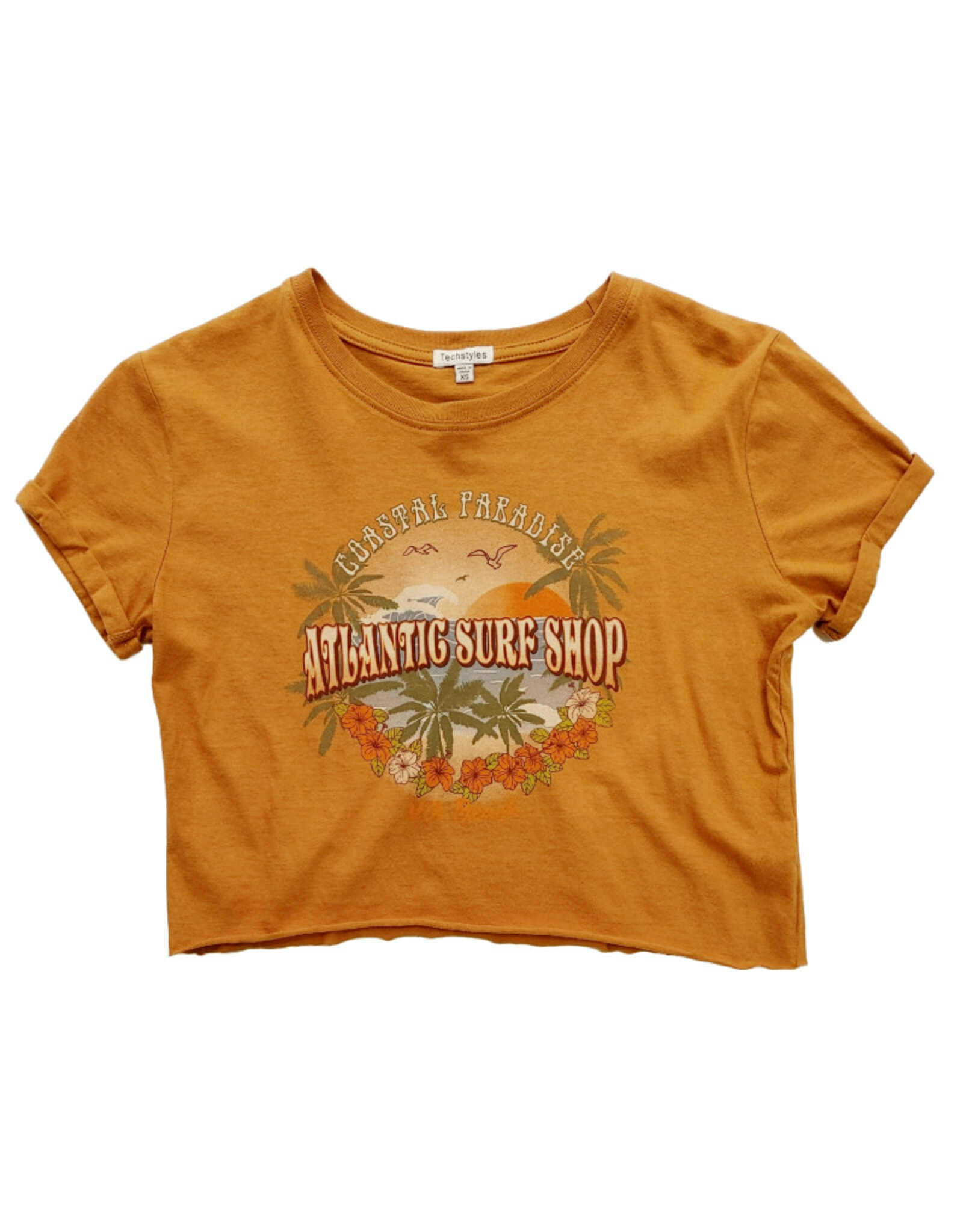 Atlantic Surf Co Atlantic Surf Coastal Paradise Crop Ladies Tee Coconut