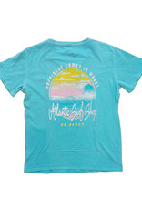 Atlantic Surf Co Atlantic Surf Chasing Sunsets Ladies T-shirt Bright Blue