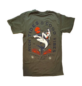 Atlantic Surf Co Atlantic Surf High Tides Good Vibes T-shirt Olive