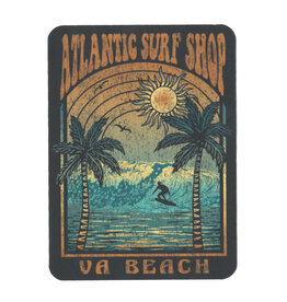 Atlantic Surf Co Atlantic Surf Sunset Surfing Sticker