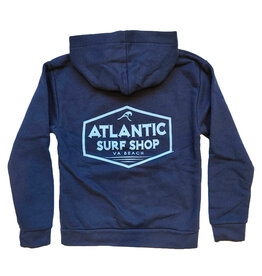 Atlantic Surf Co Atlantic Surf Wave Icon Youth Hoodie Navy