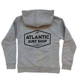 Atlantic Surf Co Atlantic Surf Wave Icon Youth Hoodie Heather Grey