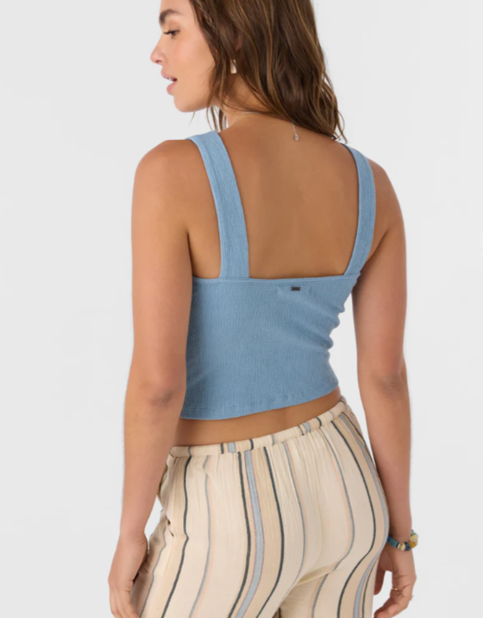 O'Neill O'Neill Jayde Twist Knit Tank Top Faded Denim