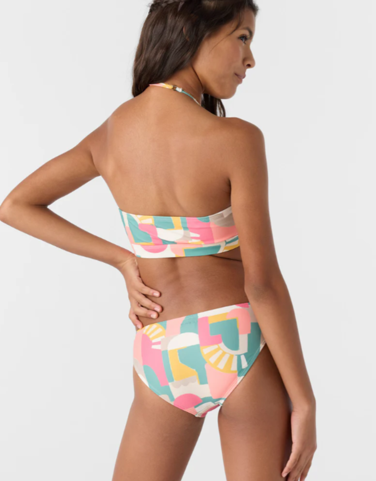 O'Neill O'Neill Girls Lisbon Geo Peekaboo High Neck Swim Set Multi