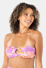 Roxy Roxy Bell Bottom Blooms Ring Bandeau Bikini Top Lilac Multi