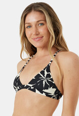 Roxy Roxy Hang Loose Athletic Triangle Bikini Top Black Ivory