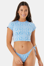 Roxy Roxy Tile Tranquility Cropped Short Sleeve Rashguard Blue