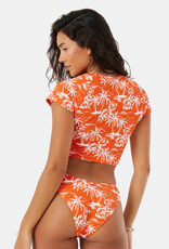 Roxy Roxy Vacay Vibes Cropped Short Sleeve Rashguard Red