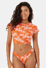 Roxy Roxy Vacay Vibes Cropped Short Sleeve Rashguard Red