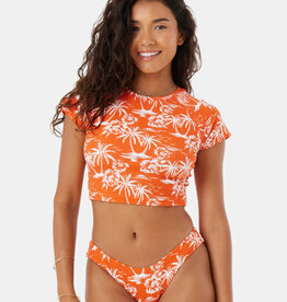 Roxy Roxy Vacay Vibes Cropped Short Sleeve Rashguard Red