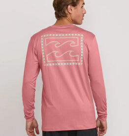 Billabong Billabong Crayon Wave Loose Fit Long Sleeve Surf Tee Dusty Pink