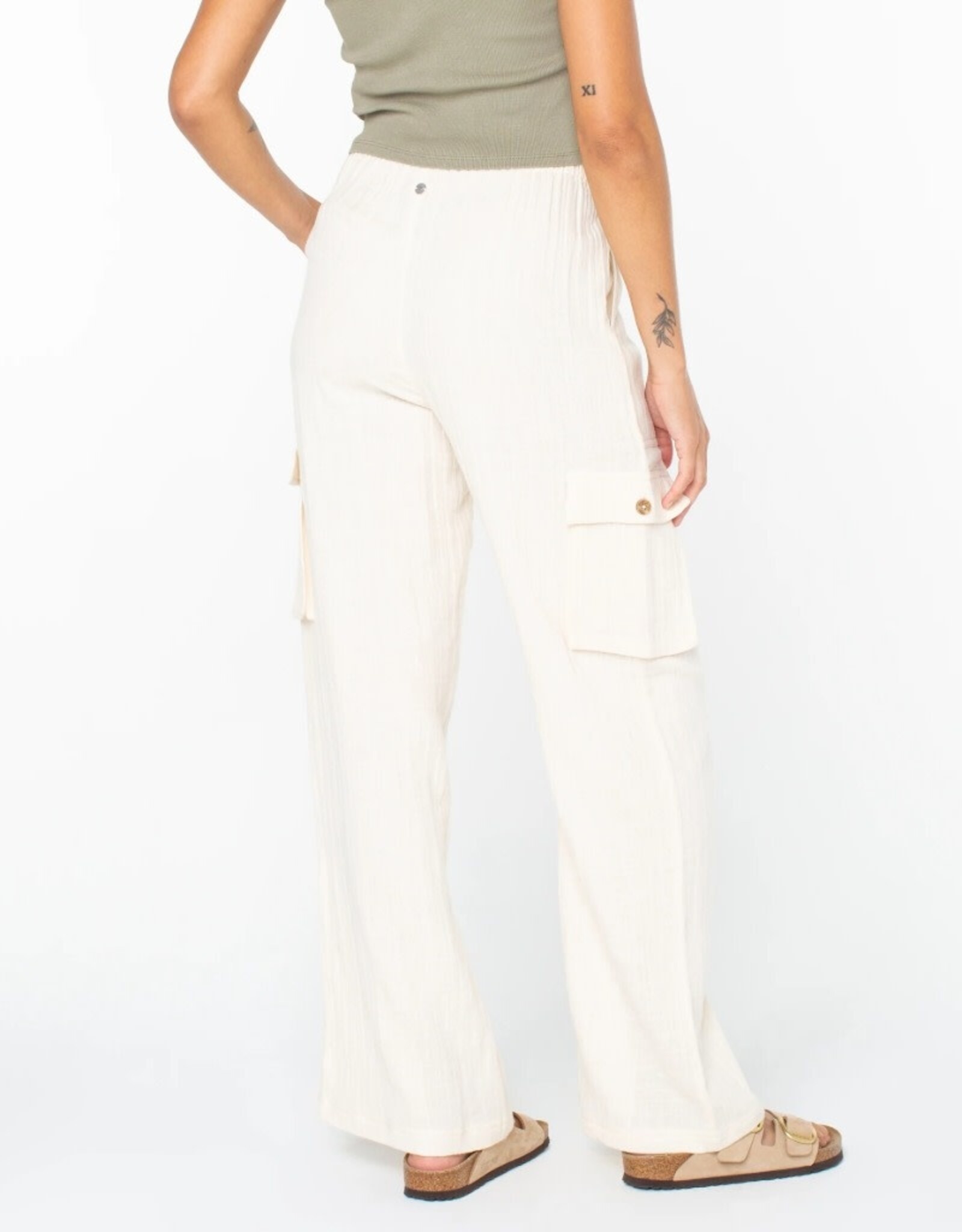 Roxy Roxy Precious Cargo Beach Solid Pants Egret Solid