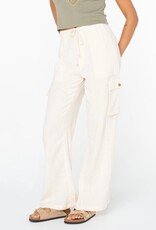 Roxy Roxy Precious Cargo Beach Solid Pants Egret Solid Roxy Roxy Precious Cargo Beach Solid Pants Egret Solid