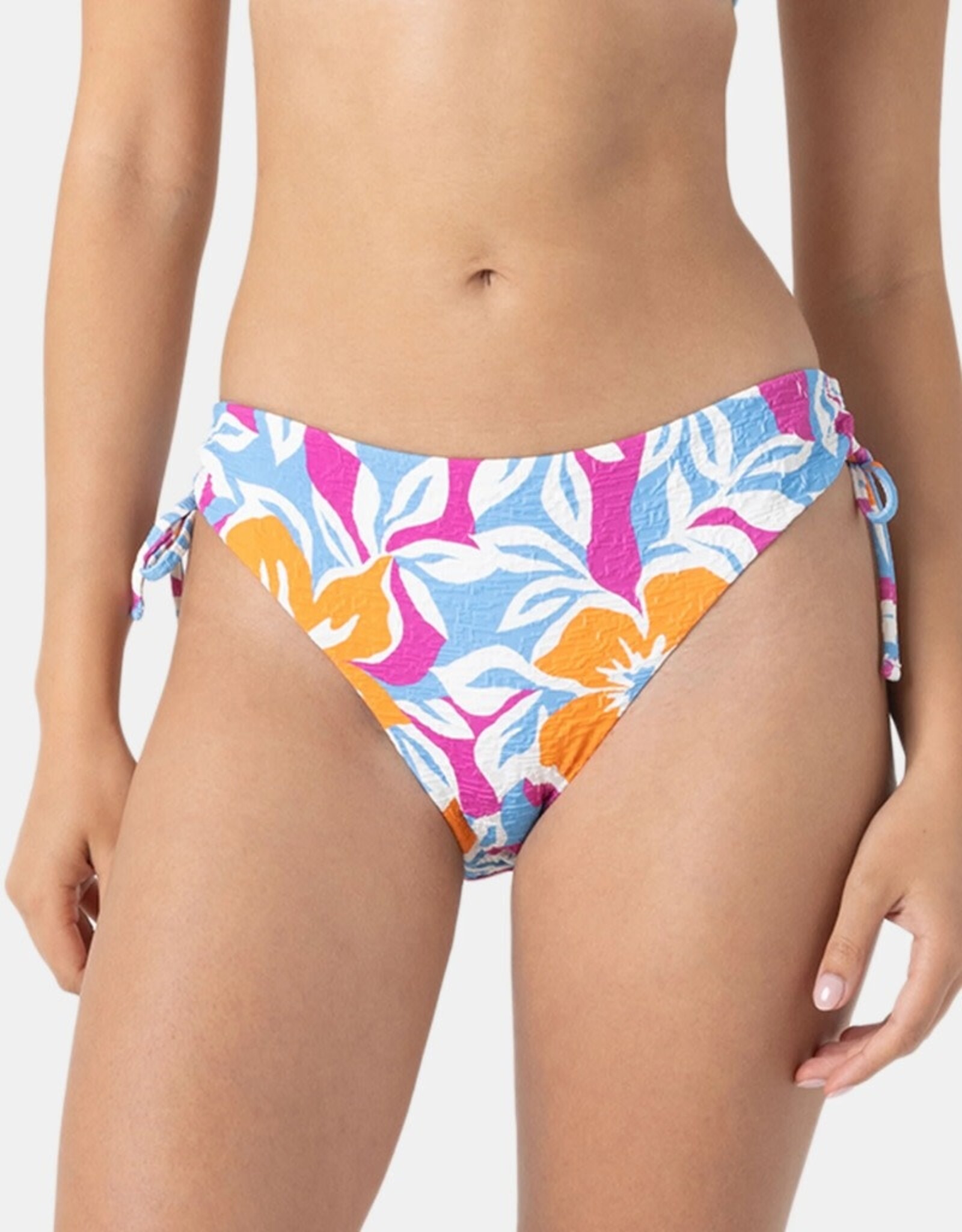 Roxy Roxy Topanga Canyon Lace Up Hipster Bikini Bottom Pastel Floral Multi