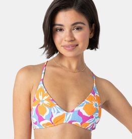 Roxy Roxy Topanga Canyon Athletic Triangle Bikini Top Pastel Floral Multi