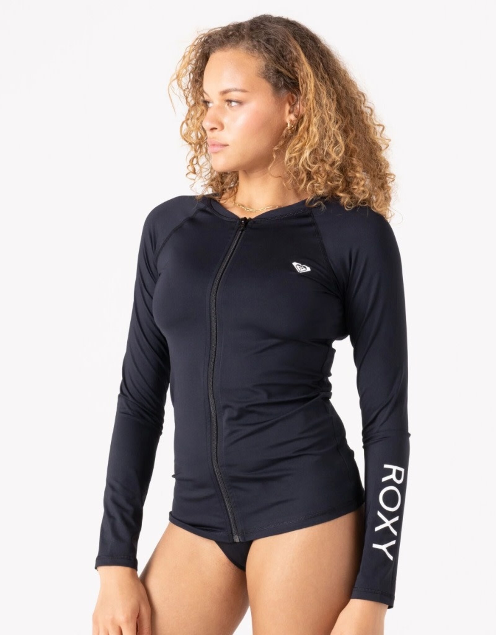 Roxy Roxy New Essentials Hooded Zip UPF 50 Rashgaurd Anthracite