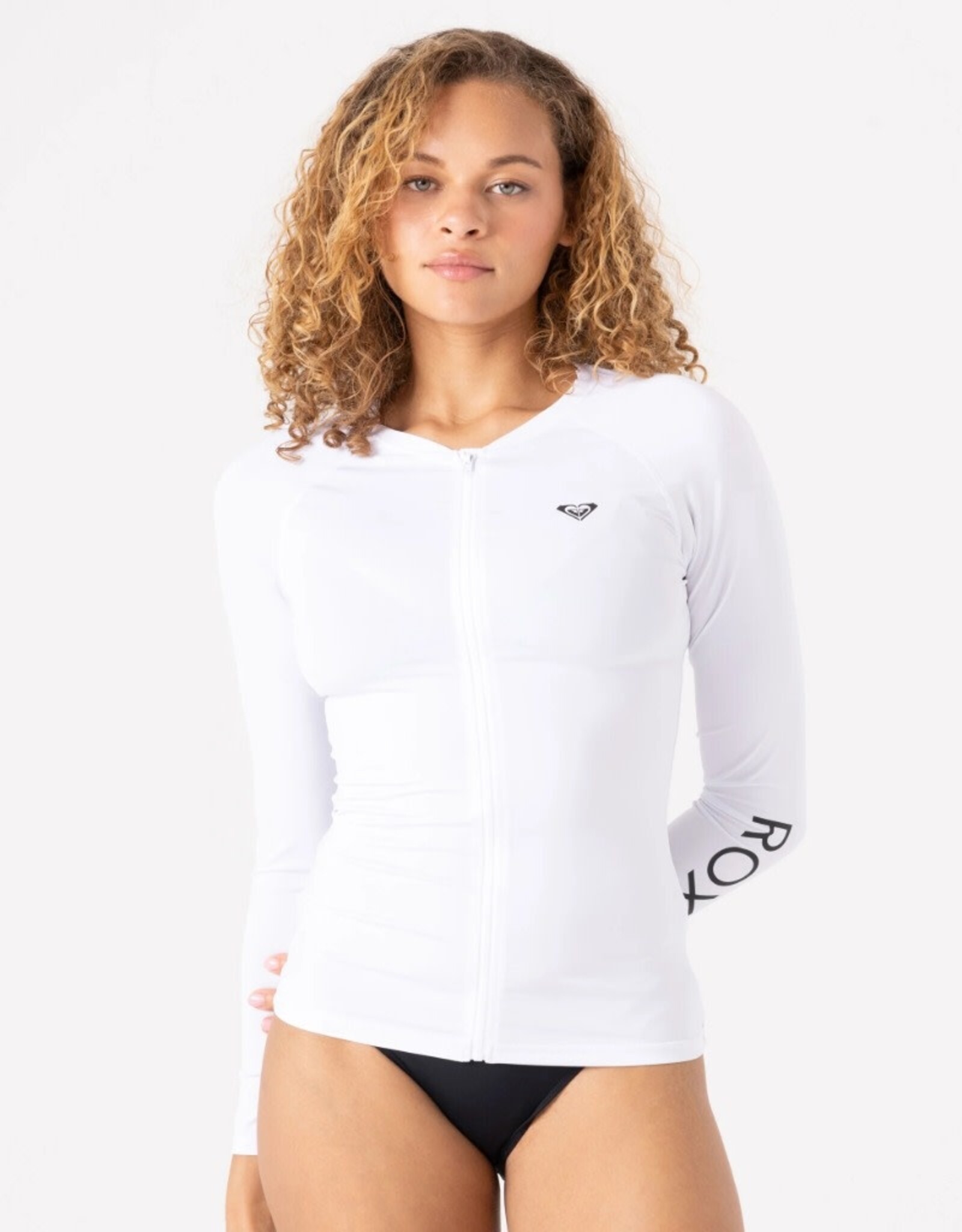 Roxy Roxy New Essentials Hooded Zip UPF 50 Rashgaurd Bright White