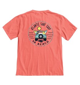 Atlantic Surf Co Atlantic Surf Beach Jeep T-shirt Neon Coral