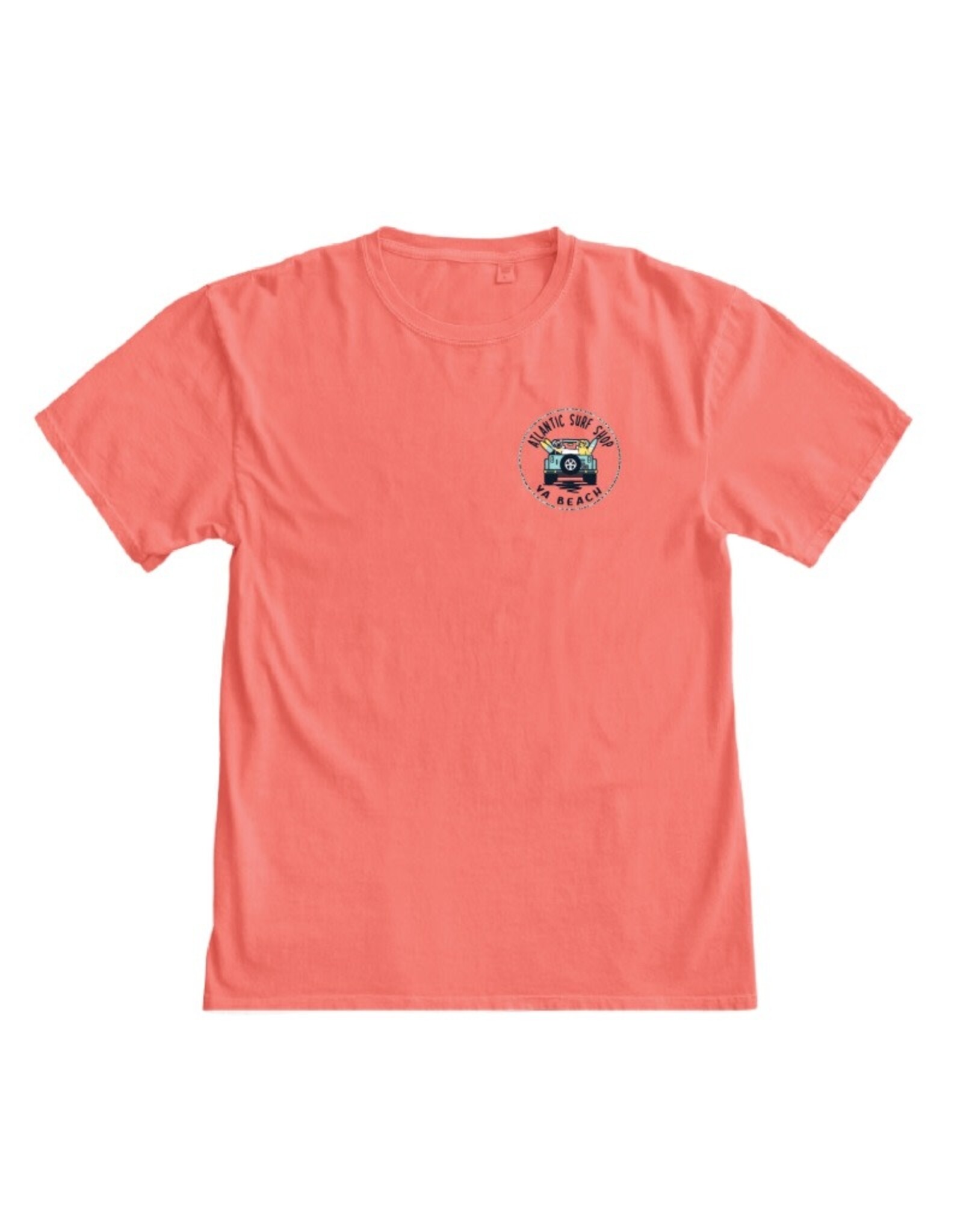Atlantic Surf Co Atlantic Surf Shop Beach Jeep T-shirt Coral