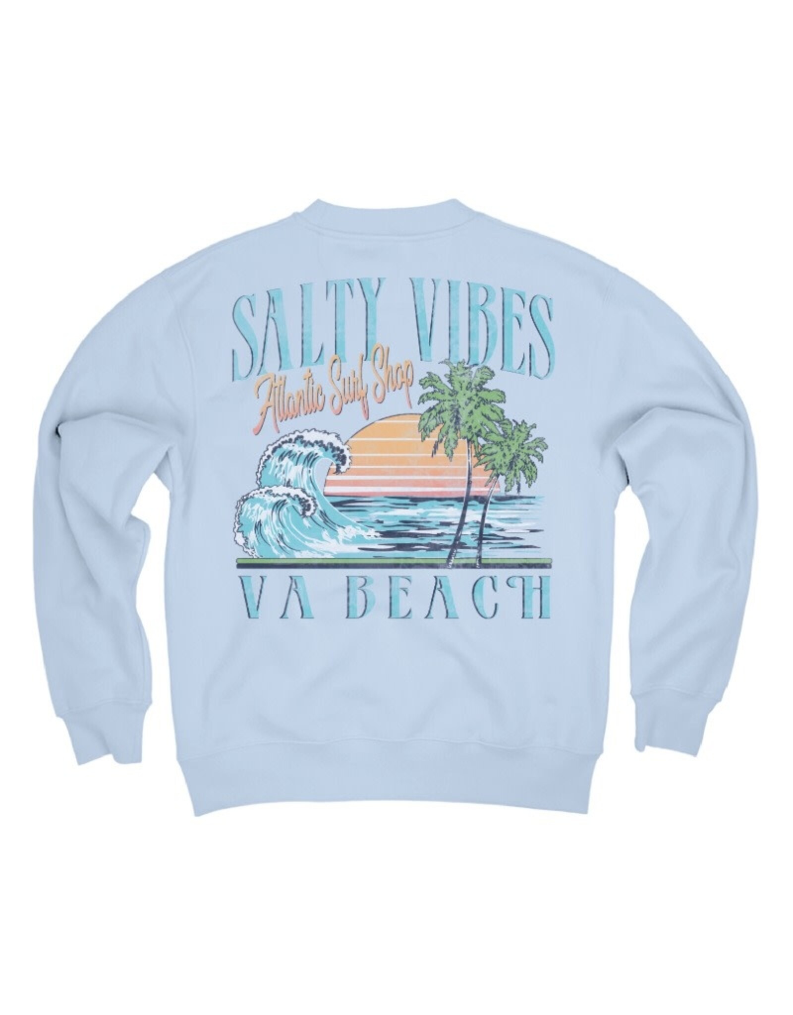 Atlantic Surf Co Atlantic Surf Salty Vibes Crew Fleece Sky Blue