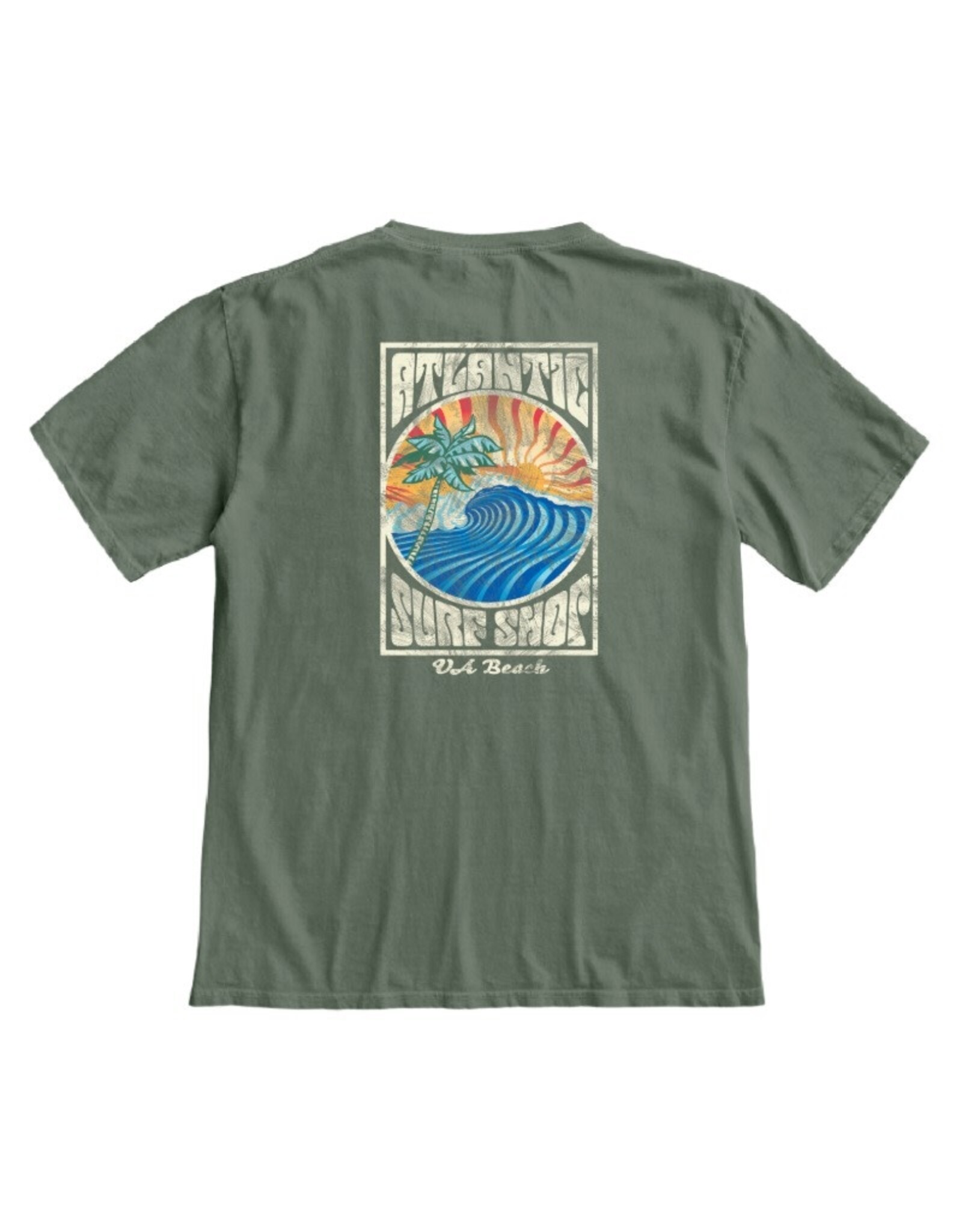Atlantic Surf Co Atlantic Surf Shop Old School Surf T-shirt Sage