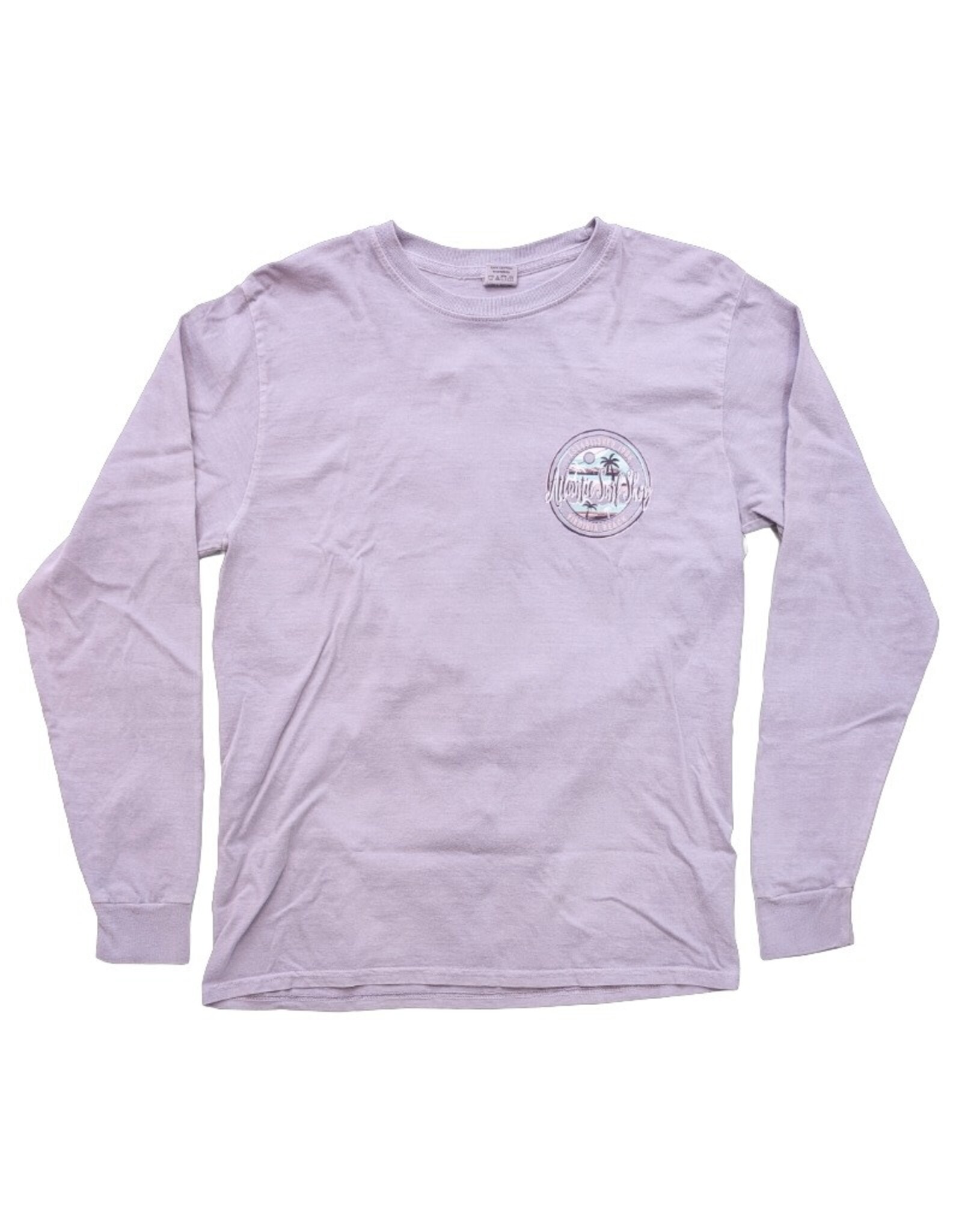 Atlantic Surf Co Atlantic Surf Shop Happiness Waves Longsleeve T-shirt Lavender