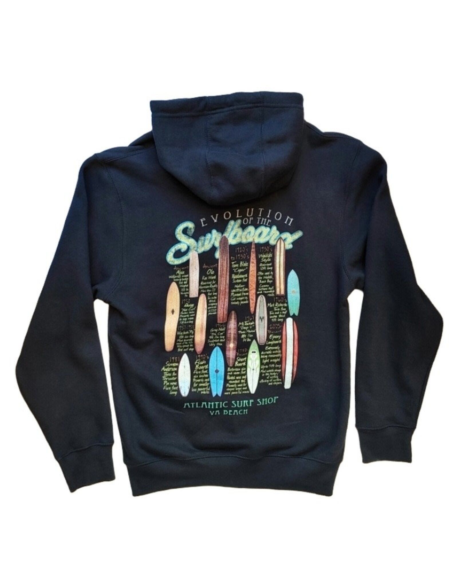 Atlantic Surf Co Atlantic Surf Surfboard Evolution Zip Up Hoodie Navy