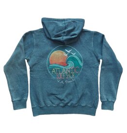 Atlantic Surf Co Atlantic Surf Ocean Sunset Zip Hoodie Denim Blue