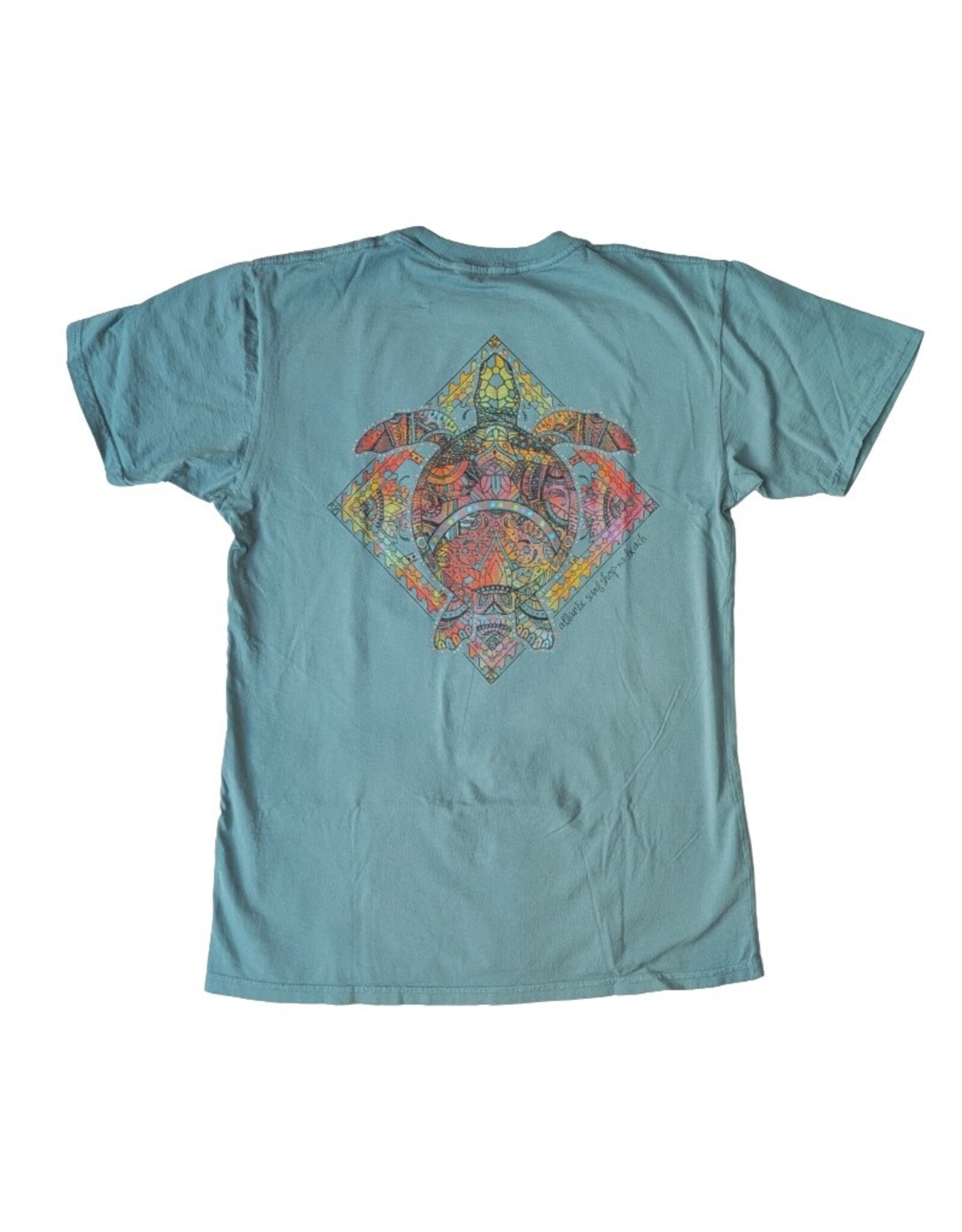 Atlantic Surf Co Atlantic Surf Iridescent Sea Turtle T-shirt Teal