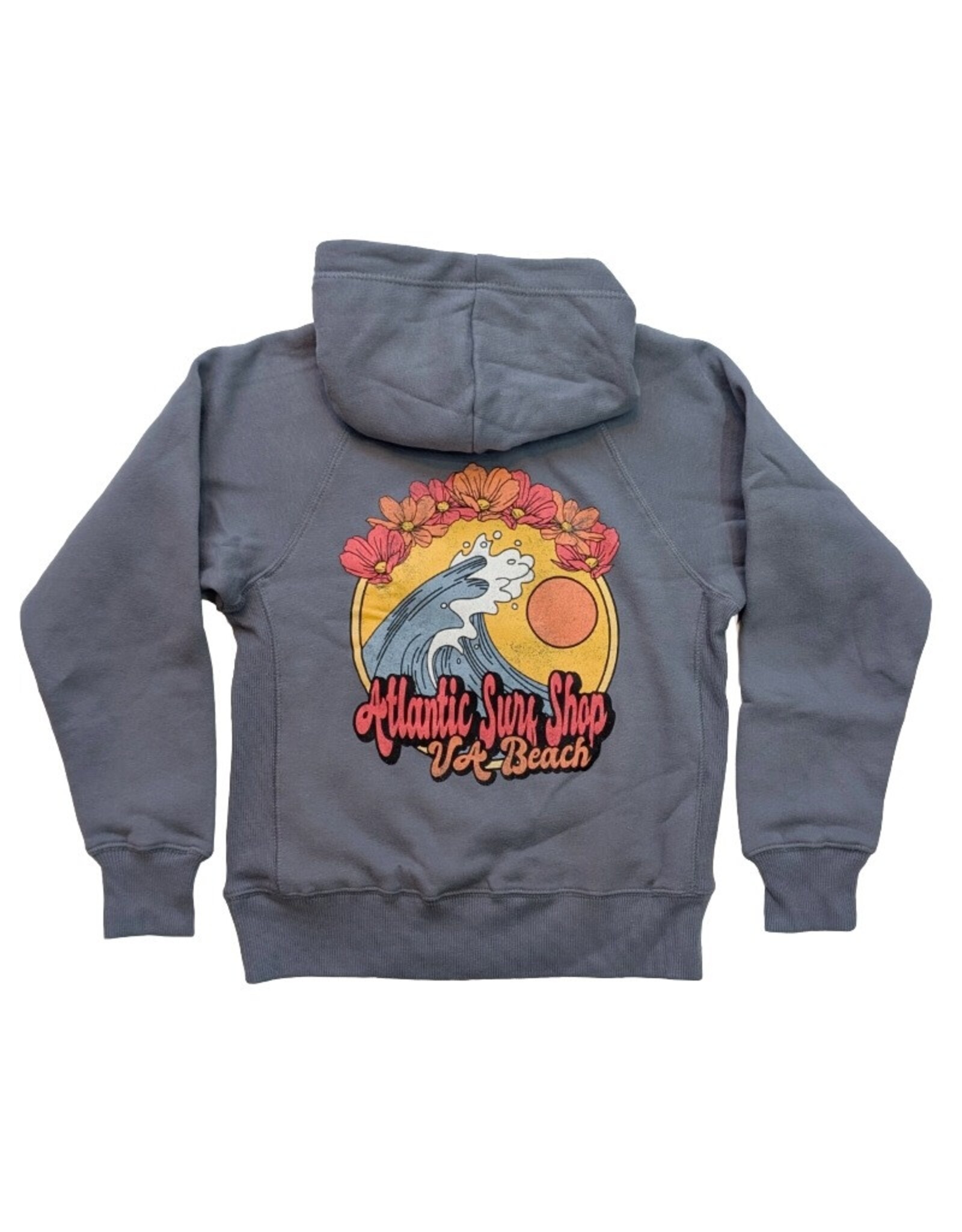 Atlantic Surf Co Atlantic Surf Ocean Flower Youth Hoodie Grey Blue