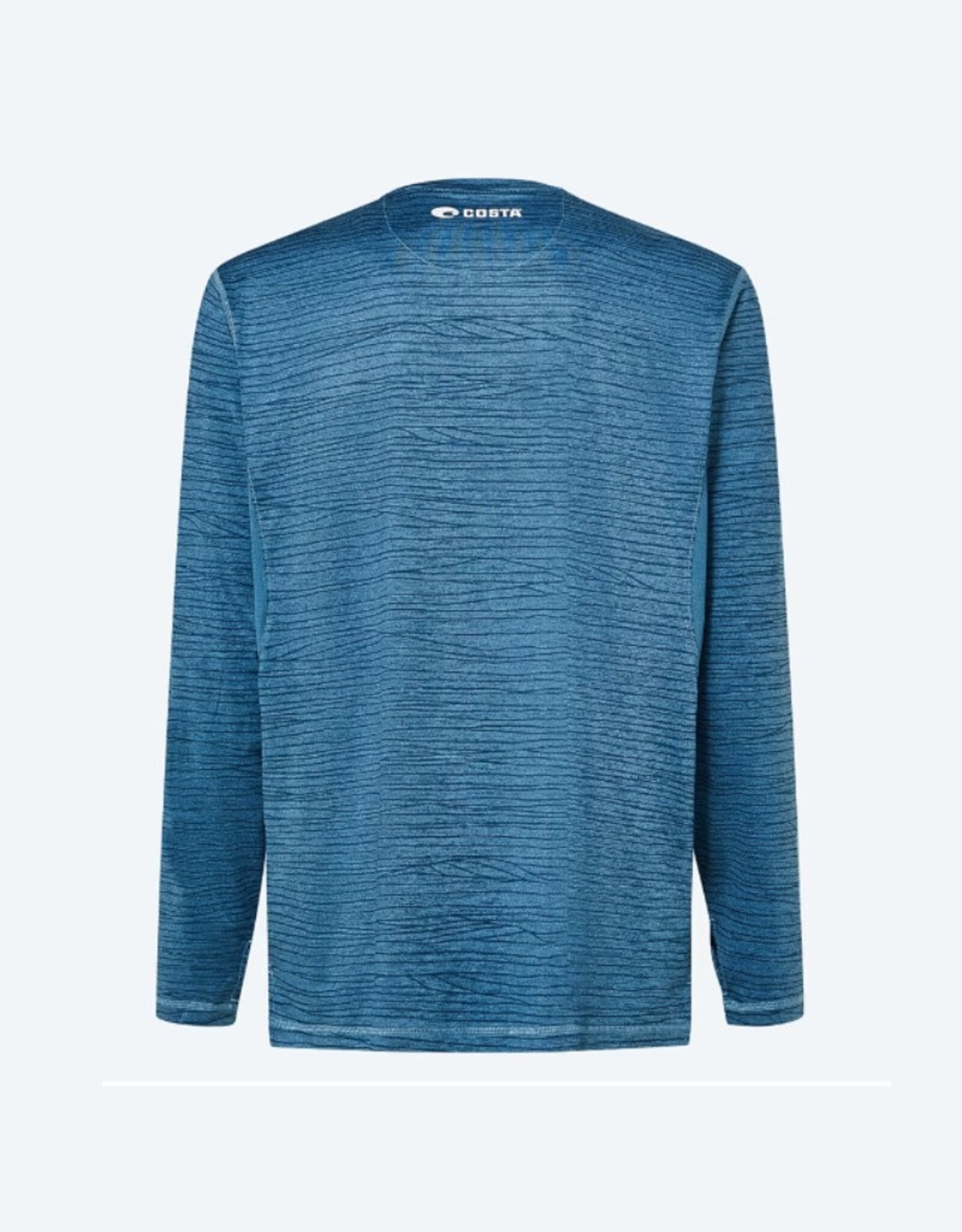 Costa Del Mar Costa Long Sleeve Voyager Performance Shirt Tide Print Blue