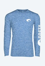 Costa Del Mar Costa Technical Catonic Crew Long Sleeve T-shirt Heather Blue