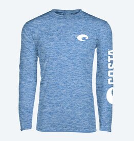 Costa Del Mar Costa Technical Catonic Crew Long Sleeve T-shirt Heather Blue