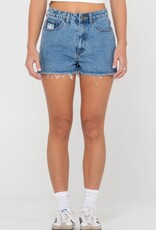 Rusty Rusty Penny Kick Flare Denim Short Aspen Blue