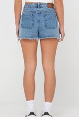 Rusty Rusty Penny Kick Flare Denim Short Aspen Blue