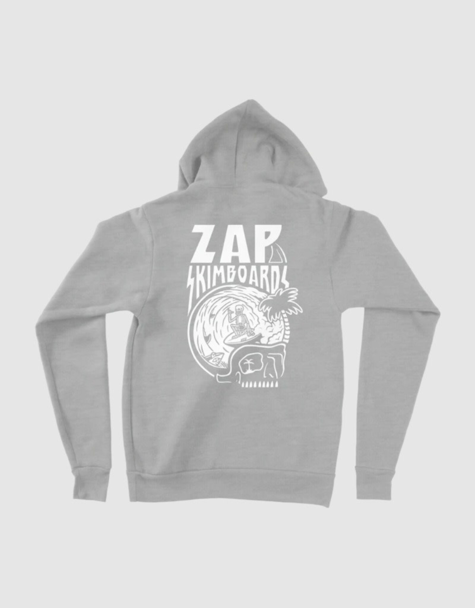 Zap Skimboards Zap Barrel Skull Fleece Hoodie Heather Grey