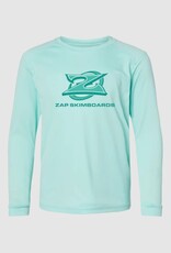 Zap Skimboards Zap Oval SPF Long Sleeve Youth Tee Aqua