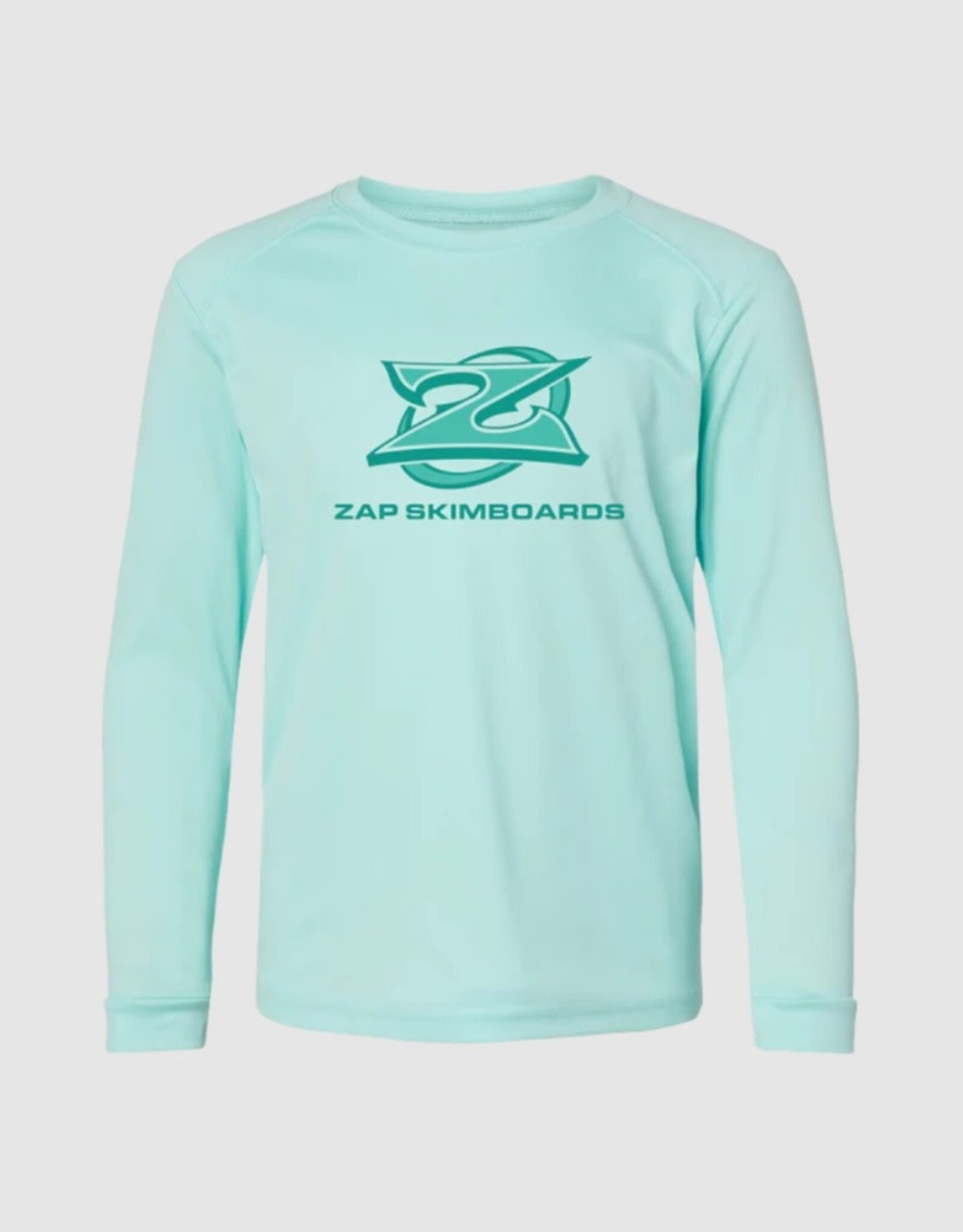 Zap Skimboards Zap Oval SPF Long Sleeve Youth Tee Aqua