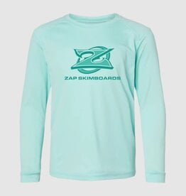 Zap Skimboards Zap Oval SPF Long Sleeve Youth Tee Aqua