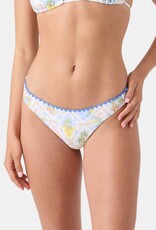 Roxy Roxy Catch My Drift Hipster Shirred Back Bikini Bottoms White/Light Multi